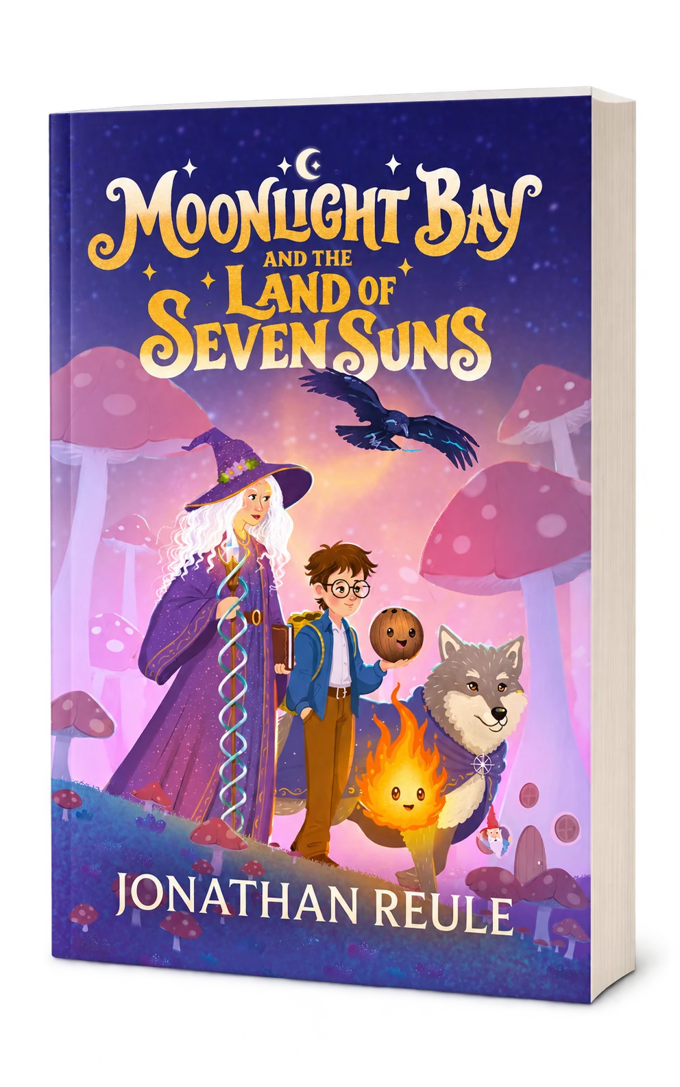 Paperback mockup of Moonlight Bay and the Land of Seven Suns by Jonathan Reule