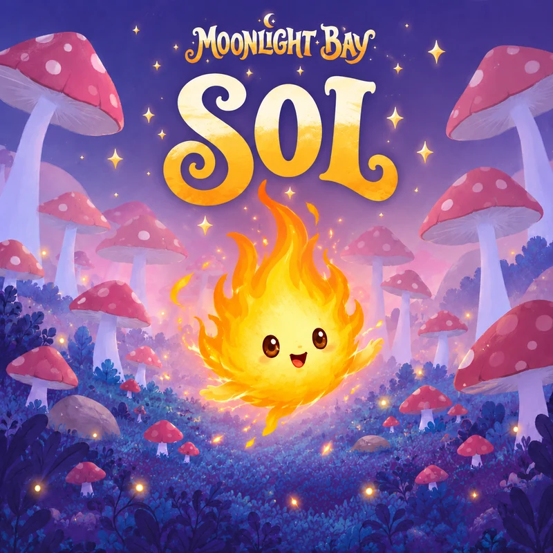 Illustration of Sol, a glowing fire sprite